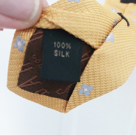 DAKS LONDON TIE Yellow with blue accent tie - Picture 4 of 5